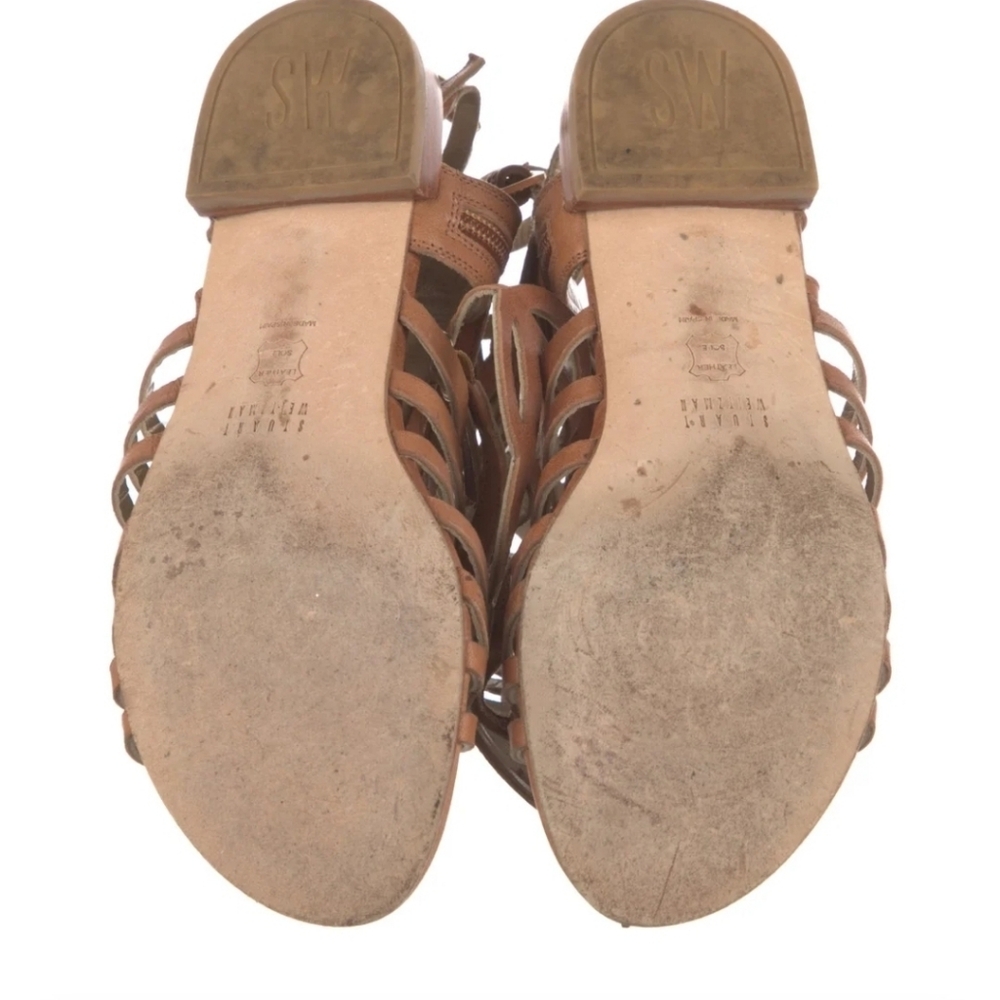 Stuart Weitzman Brown Leather Gladiator Sandals US 6 - Picture 5 of 5